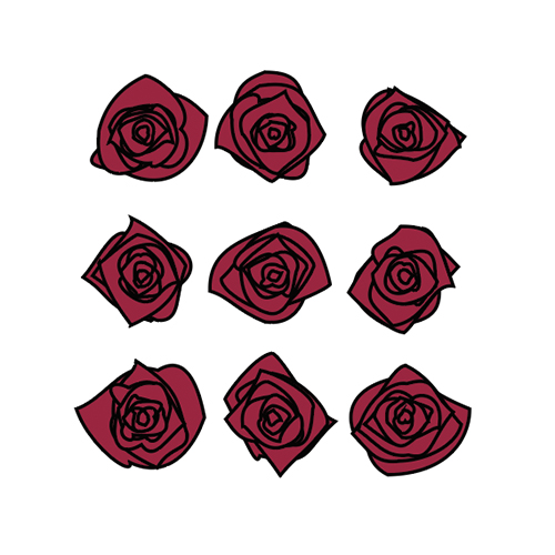 ９個のバラ