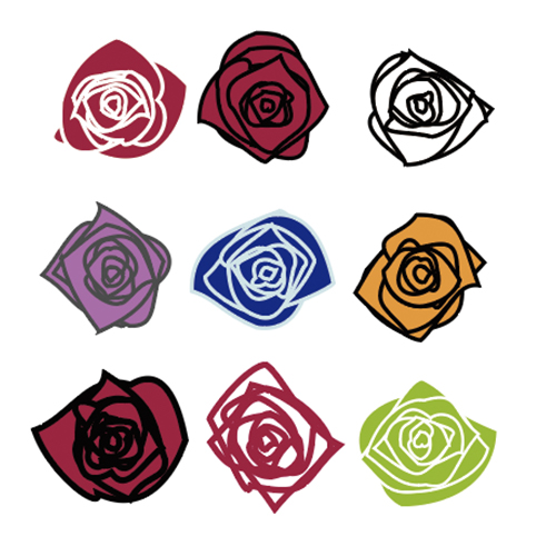 様々な色・パターンのバラ