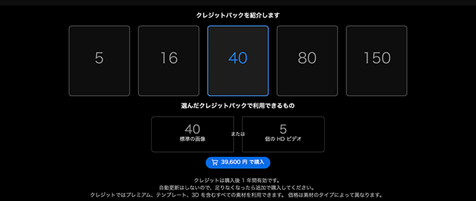 adobestockクレジットパック
