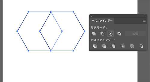 六角形からのひし形の作り方４
