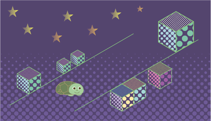 ドットグラデーションの街