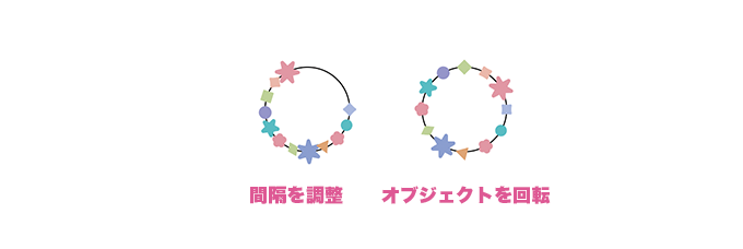 イラストレーターでパス上オブジェクトを作る方法6